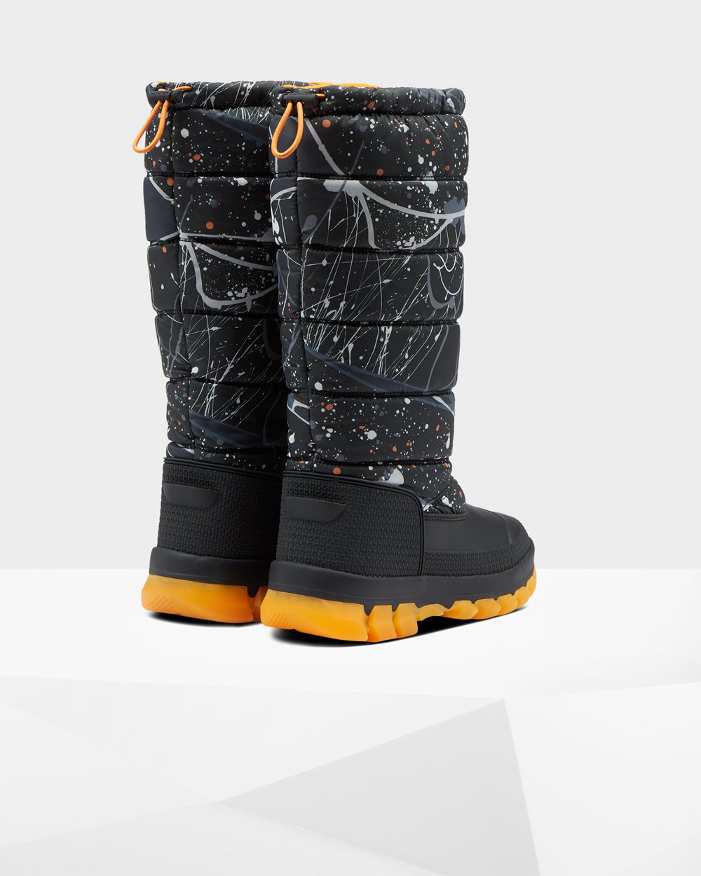 Botas De Nieve Original Printed Insulated Tall Hunter Mujer - Grises Negros - 521406JON